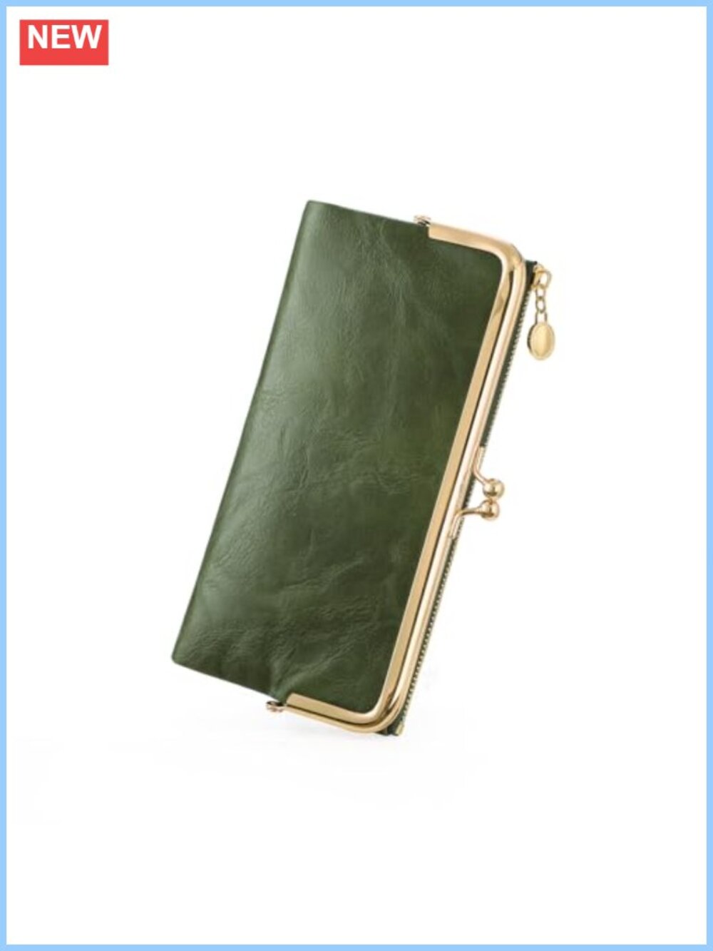 Kiss Lock Bifold Wallet PU Synthetic Leather RFID Blocking